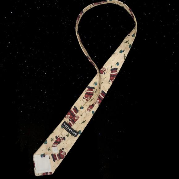 Vintage VALENTINO Garavani Men's Tie, Necktie, Christmas Theme - Picture 3 of 4